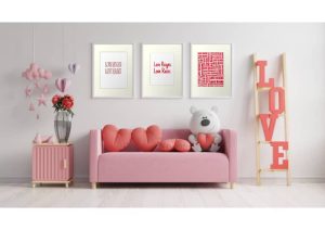 Beautiful Valentine's day decor with art prints from Nma Art Gallery